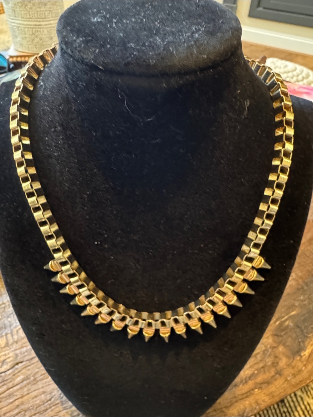 Vintage Aldo Gold-Tone Spike Accent Necklace - Women Jewelry